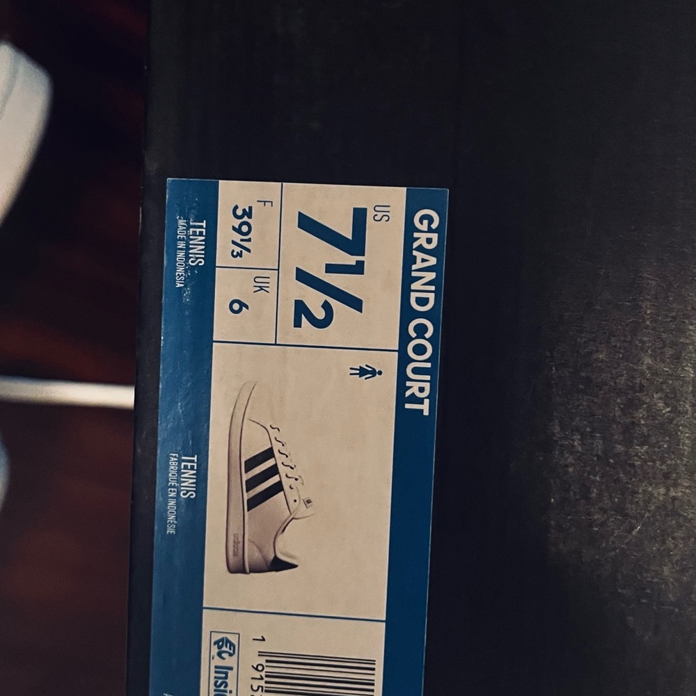 adidas Grand Court White and Black Athletic Shoes